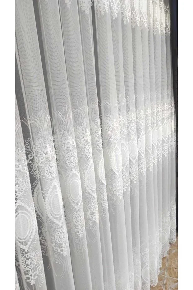 NAKIŞLI DESENLİ TÜL PERDE ( 1 X 3 SIK PİLE ) NAKIŞLI DESENLİ TÜL PERDE ( 1 X 3 SIK PİLE )